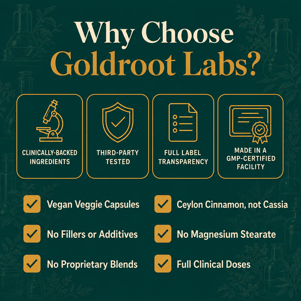 Goldroot Berberine Complex ingredients and dosage per serving